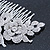 Oversized Bridal/ Wedding/ Prom/ Party Rhodium Plated Clear Crystal Triple Rose Floral Hair Comb - 110mm - view 6