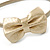 Thin Gold Metallic Faux Leather With Side Textured Bow Alice/ Hair Band/ HeadBand - view 3