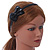 Thin Black Faux Leather With Side Textured Bow Alice/ Hair Band/ HeadBand - view 2