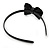 Thin Black Faux Leather With Side Textured Bow Alice/ Hair Band/ HeadBand - view 4