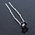 Bridal/ Wedding/ Prom/ Party Set Of 2 Montana Blue Crystal Daisy Flower Hair Pins In Silver Tone - view 5