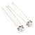 Bridal/ Wedding/ Prom/ Party Set Of 2 Clear Crystal, Pearl Daisy Flower Hair Pins In Silver Tone - view 5