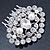Bridal/ Wedding/ Prom/ Party Art Deco Style Rhodium Plated White Simulated Pearl and Austrian Crystal Hair Comb - 70mm W - view 7
