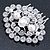 Bridal/ Wedding/ Prom/ Party Art Deco Style Rhodium Plated White Simulated Pearl and Austrian Crystal Hair Comb - 70mm W - view 8