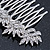 Bridal/ Prom/ Wedding/ Party Rhodium Plated Clear Austrian Crystal Floral Side Hair Comb - 8cm W - view 5