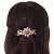 Gold Tone, Clear Crystal Floral Barrette Hair Clip Grip - 80mm Across - view 4