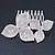Bridal/ Prom/ Wedding/ Party Rhodium Plated Clear Austrian Crystal Two Flower Side Hair Comb - 8cm Width - view 6