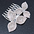 Bridal/ Prom/ Wedding/ Party Rhodium Plated Clear Austrian Crystal Two Flower Side Hair Comb - 8cm Width