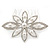 Bridal/ Prom/ Wedding/ Party Rhodium Plated Clear Austrian Crystal, White Glass Pearl Flower Side Hair Comb - 8cm W - view 2