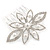 Bridal/ Prom/ Wedding/ Party Rhodium Plated Clear Austrian Crystal, White Glass Pearl Flower Side Hair Comb - 8cm W - view 6