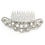Bridal/ Wedding/ Prom/ Party Rhodium Plated Clear Austrian Crystal, White Simulated Pearl Crown Hair Comb - 95mm - view 7