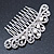 Bridal/ Wedding/ Prom/ Party Rhodium Plated Clear Austrian Crystal, White Simulated Pearl Crown Hair Comb - 95mm