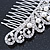 Bridal/ Wedding/ Prom/ Party Rhodium Plated Clear Austrian Crystal, White Simulated Pearl Crown Hair Comb - 95mm - view 4