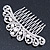 Bridal/ Wedding/ Prom/ Party Rhodium Plated Clear Austrian Crystal, White Simulated Pearl Crown Hair Comb - 95mm - view 9