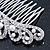 Bridal/ Wedding/ Prom/ Party Rhodium Plated Clear Austrian Crystal, White Simulated Pearl Crown Hair Comb - 95mm - view 10