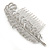 Bridal/ Prom/ Wedding/ Party Rhodium Plated Clear Austrian Crystal Feather Side Hair Comb - 12cm W - view 8