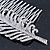 Bridal/ Prom/ Wedding/ Party Rhodium Plated Clear Austrian Crystal Feather Side Hair Comb - 12cm W - view 6