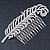 Bridal/ Prom/ Wedding/ Party Rhodium Plated Clear Austrian Crystal Feather Side Hair Comb - 12cm W - view 5