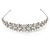 Wide Bridal/ Wedding/ Prom Rhodium Plated Clear Austrian Crystal Leaf Tiara Headband