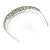 Wide Bridal/ Wedding/ Prom Rhodium Plated Clear Austrian Crystal Leaf Tiara Headband - view 4