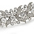 Wide Bridal/ Wedding/ Prom Rhodium Plated Clear Austrian Crystal Leaf Tiara Headband - view 3