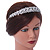 Wide Bridal/ Wedding/ Prom Rhodium Plated Clear Austrian Crystal Leaf Tiara Headband - view 2