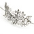 Bridal/ Wedding/ Prom Rhodium Plated White Glass Pearl, Crystal Tiara Headband - view 4