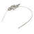 Bridal/ Wedding/ Prom Rhodium Plated White Glass Pearl, Crystal Tiara Headband - view 5