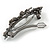 Stunning Crystal Bow Barrette Hair Clip Grip In Gunmetal Finish (Grey, Pink, Ab, Dark Blue) - 80mm Across - view 5