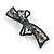 Exquisite Floral Filigree Montana Blue Crystal 'Perfect Bow' Barrette Hair Clip Grip In Gunmetal Finish - 90mm Across - view 8