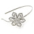 Bridal/ Wedding/ Prom Rhodium Plated  Clear Crystal Flower Tiara Headband