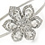 Bridal/ Wedding/ Prom Rhodium Plated  Clear Crystal Flower Tiara Headband - view 3