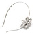 Bridal/ Wedding/ Prom Rhodium Plated  Clear Crystal Flower Tiara Headband - view 4