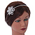 Bridal/ Wedding/ Prom Rhodium Plated  Clear Crystal Flower Tiara Headband - view 2