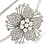 Bridal/ Wedding/ Prom Rhodium Plated Clear Crystal, White Pearl Flower Tiara Headband - view 3