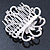 Bridal/ Wedding/ Prom/ Party Silver Tone Clear Austrian Crystal Open Cut Flower Hair Comb - 85mm L - view 5