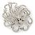 Bridal/ Wedding/ Prom/ Party Silver Tone Clear Austrian Crystal Open Cut Flower Hair Comb - 85mm L - view 8