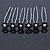 Bridal/ Wedding/ Prom/ Party Set Of 6 Black Austrian Crystal Daisy Flower Hair Pins In Silver Tone - view 5