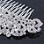 Statement Bridal/ Wedding/ Prom/ Party Rhodium Plated Clear Crystal Side Hair Comb - 110mm Across - view 6