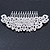 Statement Bridal/ Wedding/ Prom/ Party Rhodium Plated Clear Crystal Side Hair Comb - 110mm Across - view 8