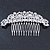 Statement Bridal/ Wedding/ Prom/ Party Rhodium Plated Clear Crystal Side Hair Comb - 110mm Across - view 9