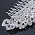 Statement Bridal/ Wedding/ Prom/ Party Rhodium Plated Clear Crystal Side Hair Comb - 110mm Across - view 4