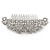Statement Bridal/ Wedding/ Prom/ Party Rhodium Plated Clear Crystal Side Hair Comb - 110mm Across - view 11