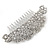 Statement Bridal/ Wedding/ Prom/ Party Rhodium Plated Clear Crystal Side Hair Comb - 110mm Across - view 2