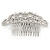 Statement Bridal/ Wedding/ Prom/ Party Rhodium Plated Clear Crystal Side Hair Comb - 110mm Across - view 12