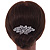 Bridal/ Prom/ Wedding/ Party Rhodium Plated Clear Austrian Crystal Leaf Side Hair Comb - 9cm W - view 3