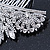 Bridal/ Prom/ Wedding/ Party Rhodium Plated Clear Austrian Crystal Floral Side Hair Comb - 100mm Aross - view 6