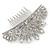 Bridal/ Prom/ Wedding/ Party Rhodium Plated Clear Austrian Crystal Floral Side Hair Comb - 100mm Aross - view 2