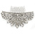 Bridal/ Prom/ Wedding/ Party Rhodium Plated Clear Austrian Crystal Floral Side Hair Comb - 100mm Aross - view 9