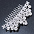 Statement Bridal/ Wedding/ Prom/ Party Rhodium Plated Clear Crystal Side Hair Comb - 100mm Across